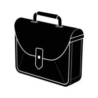Business briefcase with a handle silhouette for professional travel and work vector
