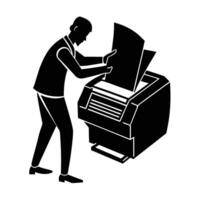 Printer ejecting a printed document silhouette for reliable office output vector