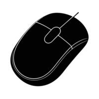 Business silhouette of wireless computer mouse on white background for digital control vector