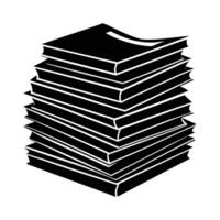 Business silhouette of stack of office documents for efficient record keeping vector