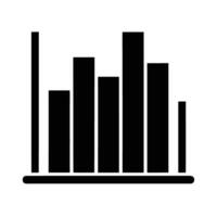 Dynamic classic bar chart icon silhouette for market performance review vector