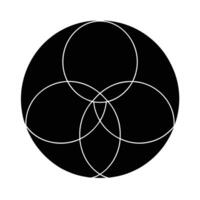 Simple venn diagram silhouette on white background for concept integration vector