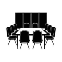 Dynamic empty conference room with chairs silhouette for collaborative work environments vector