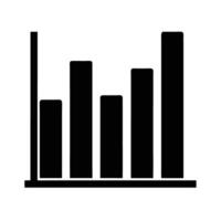 Classic bar chart icon silhouette for financial analysis and reporting vector