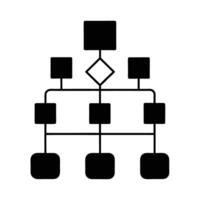 Minimalist flowchart design silhouette for effective business process mapping vector