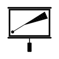 Laser pointer dot on presentation screen silhouette for focused direction vector