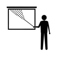 Laser pointer dot on presentation screen silhouette for precise guidance vector