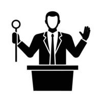 Presenters hands emphasizing a key point silhouette for clear messaging vector