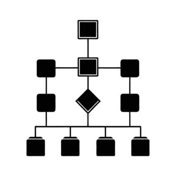 Minimalist flowchart design silhouette for clear business process visualization vector