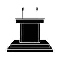 Dynamic empty podium before a speaker arrives silhouette for organized presentations vector