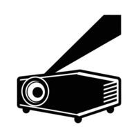 Business silhouette of office projector projecting visuals for corporate meetings vector