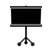 Business silhouette of presentation board on wheels designed for interactive sessions vector