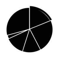 Business silhouette of simple three-segment pie chart for data visualization vector