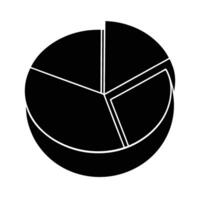 Business silhouette of simple pie chart with three segments for performance metrics vector