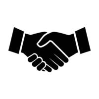 Business silhouette of two hands shaking in agreement for strong business alliances vector