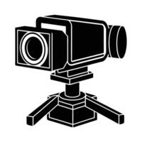 Business silhouette of conferencing camera setup ensuring seamless online collaboration vector