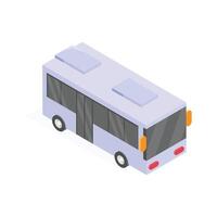 Isometric bus icon representing urban public transportation services. vector
