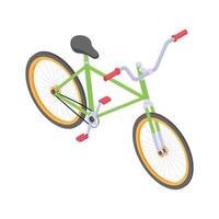 Isometric bicycle icon representing sustainable and eco-friendly transportation. vector