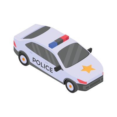 Police car icon representing law enforcement and emergency response.