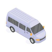 Visually perfect minibus icon representing a medium-sized passenger transport service. vector