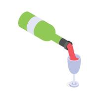 Get this amazing icon of wine bottle in modern design style vector