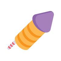 A vibrant isometric icon of a fireworks rocket. vector