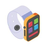 An isometric icon of a modern smartwatch. vector