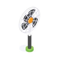 A vibrant isometric illustration of a modern desk fan. vector