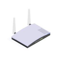 Wireless internet router with antennas for network connectivity. vector