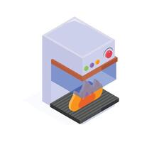 An isometric view of a futuristic food processing machine. vector