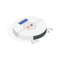 Customizable isometric icon of smart vacuum cleaner in modern style vector