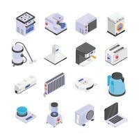 A collection of various isometric domestic appliances, ready to use vectors
