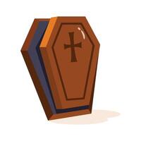 Ready to use 3d style icon showing halloween coffin vector