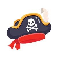 A 3d style icon of pirate hat with a skull vector