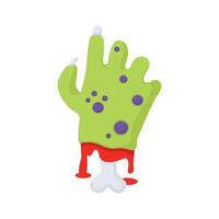 Get a glimpse of this 3d icon showing bloody dead hand vector