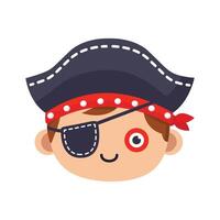 Well crafted 3d style icon of pirate head vector