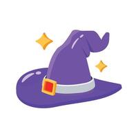 Here is a 3d style icon depicting witch hat vector