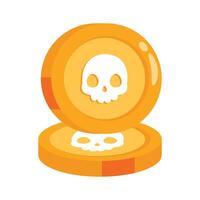 Visually appealing 3d style icon of skull coins vector
