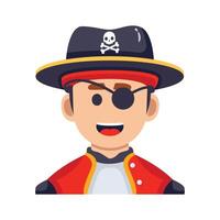 3d style icon showing a pirate with eye patch vector