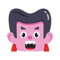 This 3d icon depicting vampire head with big fangs vector