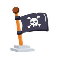 Easy to edit 3d style icon of skull pirate flag vector