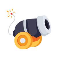 Have a look at this cannon weapon 3d style icon vector