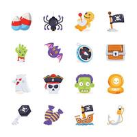 Grab easy to use creepy and spooky 3d icons, ready for premium use vector
