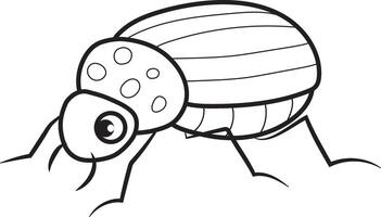 Coloring book 2D insect beetle vector