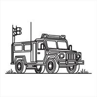 one line vehicle silhouette on white background vector