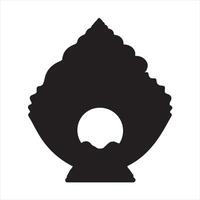 seashell with a pearl inside silhouette white background vector