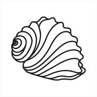 single line seashell silhouette on white background vector