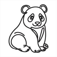 single one line panda silhouette vector