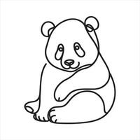 single one line panda silhouette white background vector