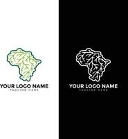 Modern Minimalist Creative African Map With Roots Design vector